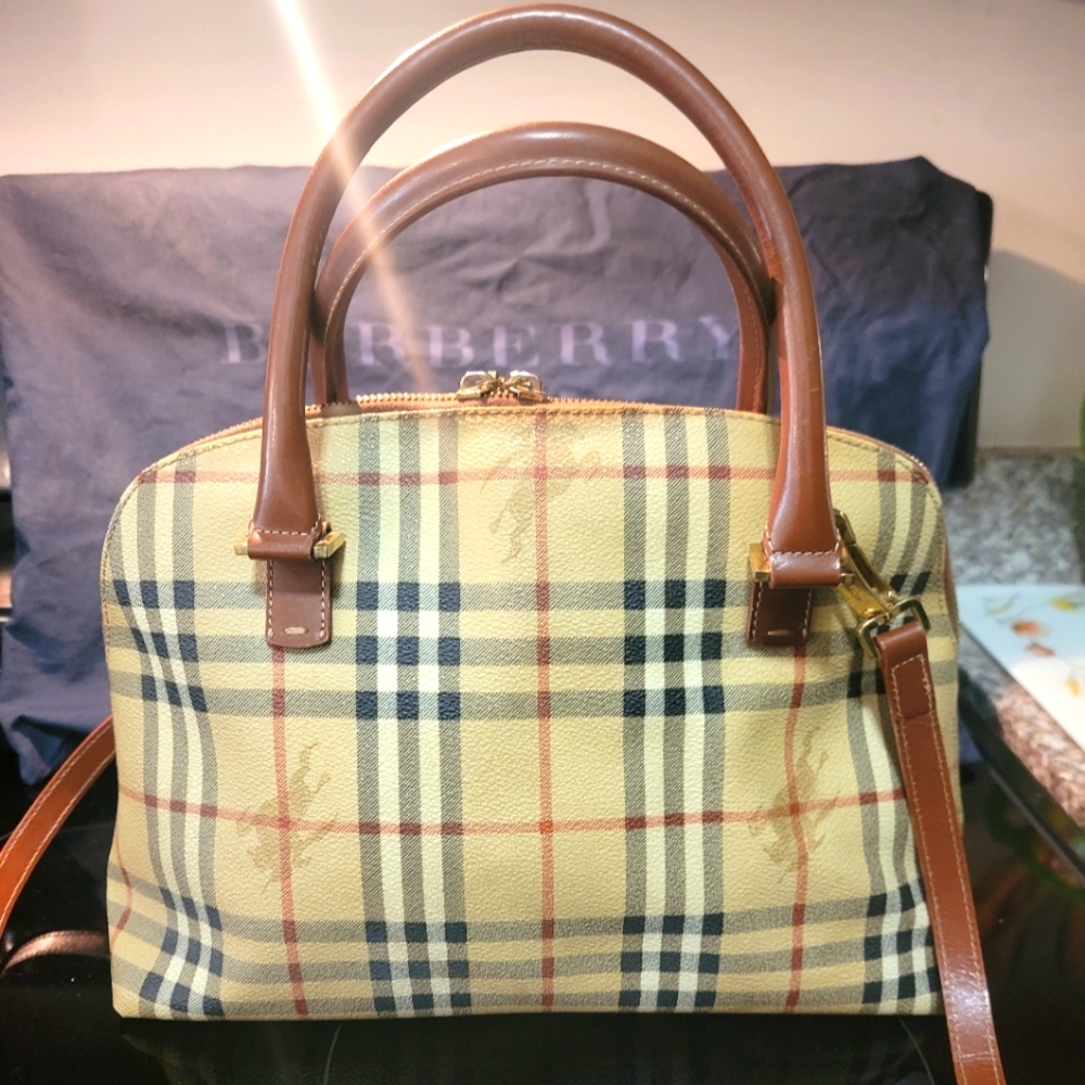 Burberry Haymarket Alma style bag with shoulder strap